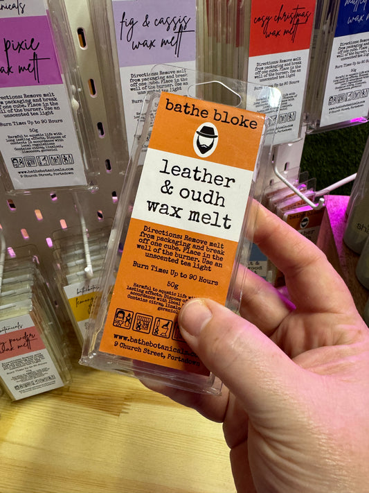 Bathe Bloke Leather and Oudh Wax Melt