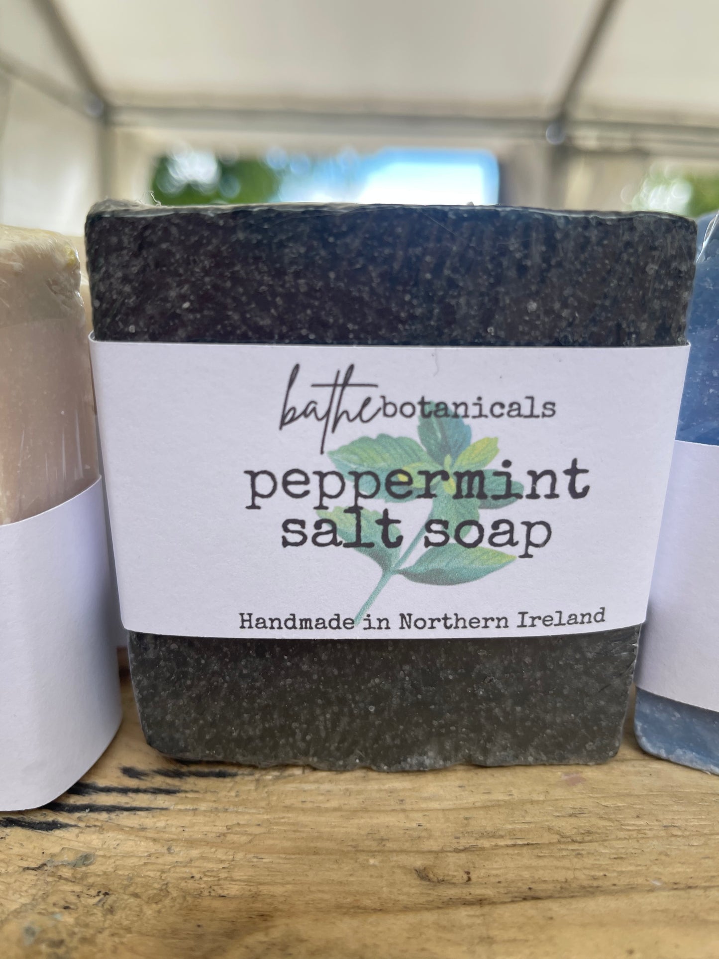 Peppermint charcoal salt soap