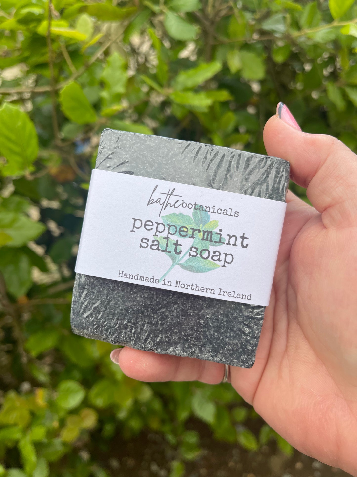 Peppermint charcoal salt soap