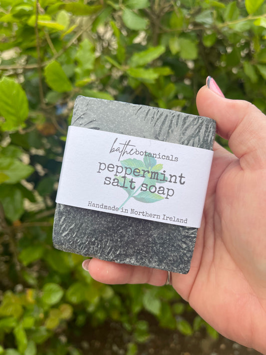 Peppermint charcoal salt soap
